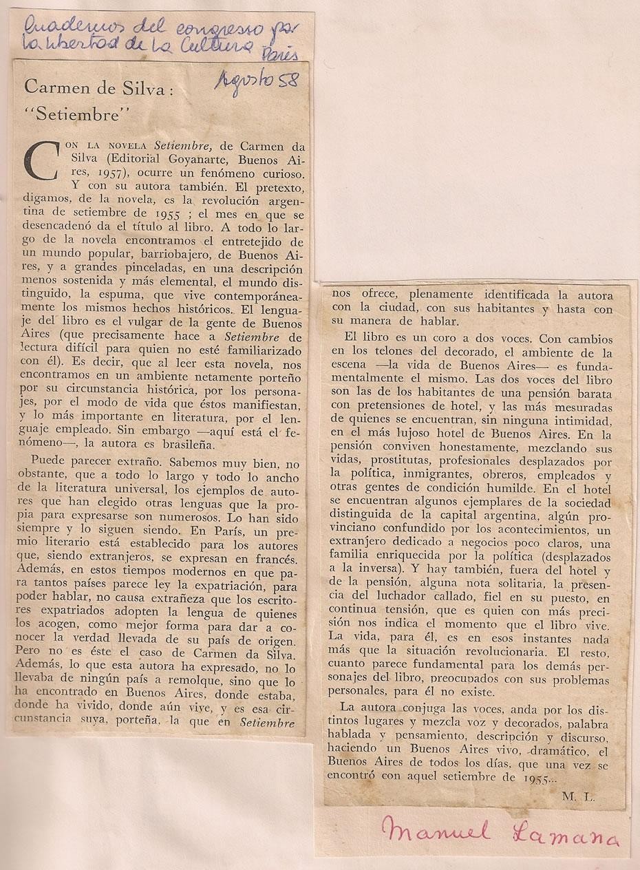 Agosto de 1958 - Cuadernos del Congresso por la Libertad de la Cultura