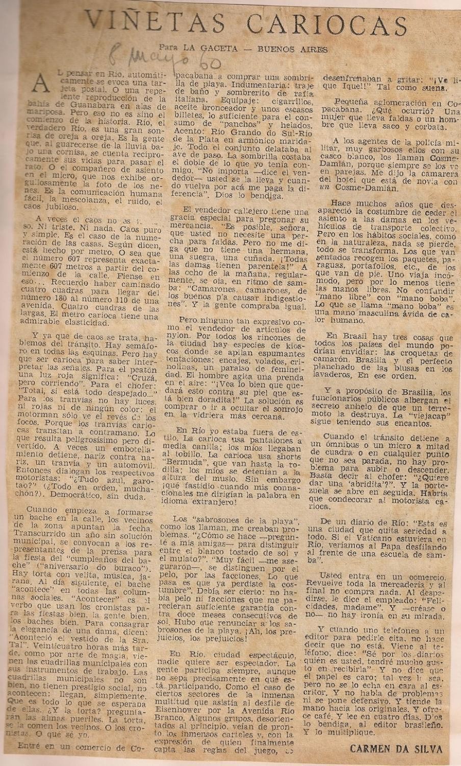 8 de Maio de 1960 - La Gaceta