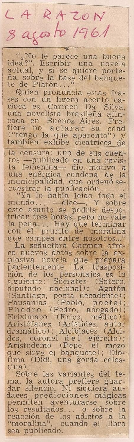 8 de Agosto de 1961 - La Razon