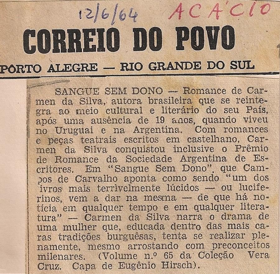 12 de Junho de 1964 - Correio do Povo