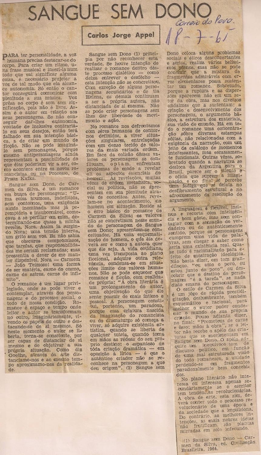 18 de Julho de 1965 - Correio do Povo