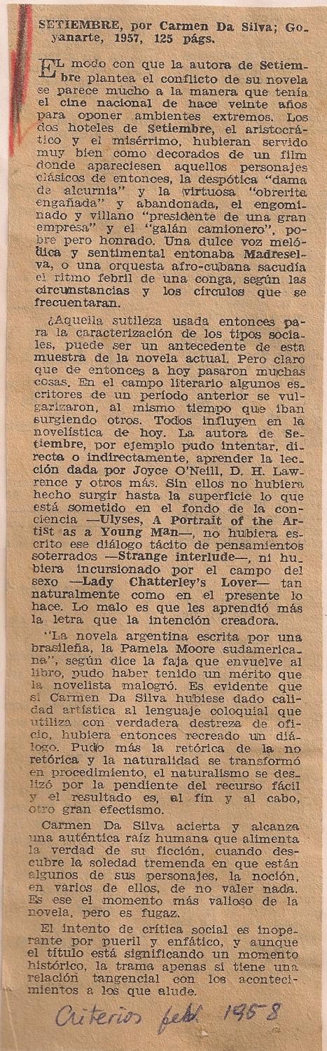 Fevereiro de 1957 - Criterios