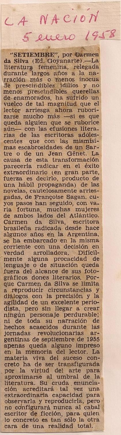 05 de Janeiro de 1958 - La Nacion
