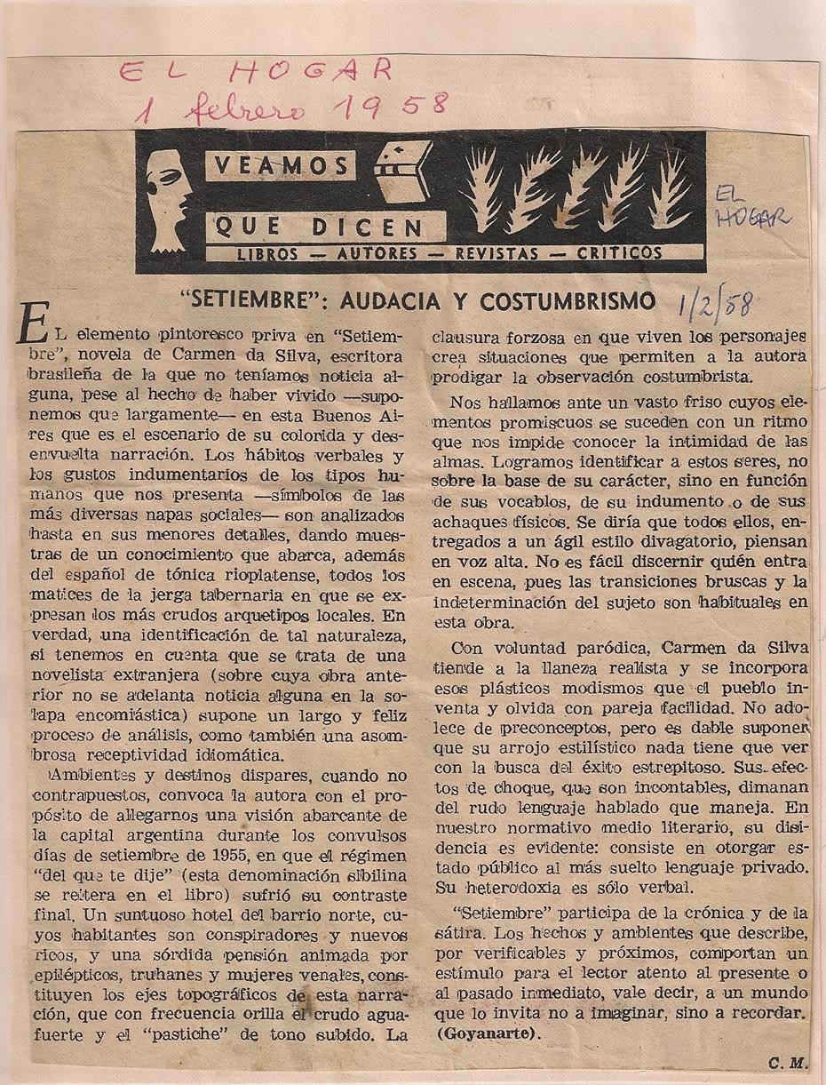 01 de Fevereiro de 1958 - El Hogar