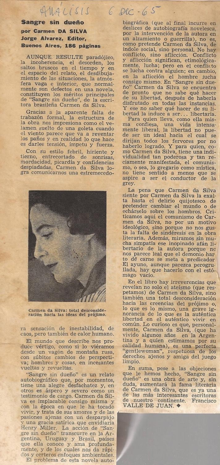 6 de Dezembro de 1965 - Análisis