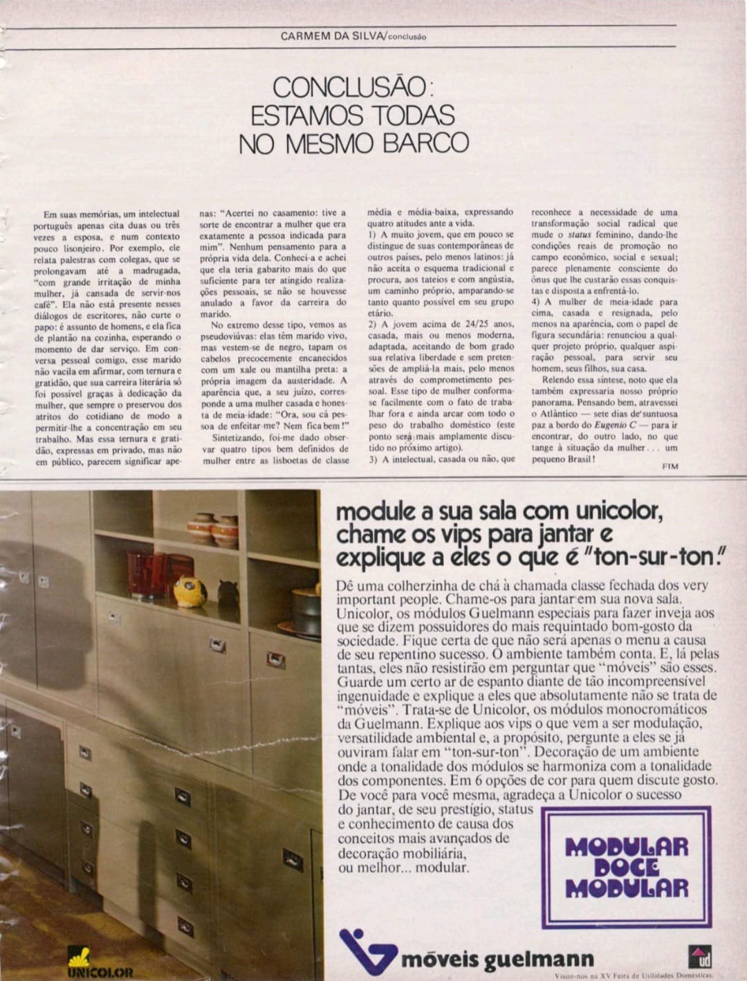 Revista Claudia, nº 151, Ano XIII, abril de 1974. Capa. Pg. 136