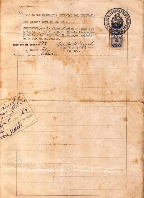 Certidão de nascimento de Carmen