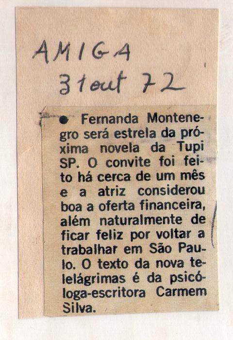 31 de Outubro de 1972 - Amiga.