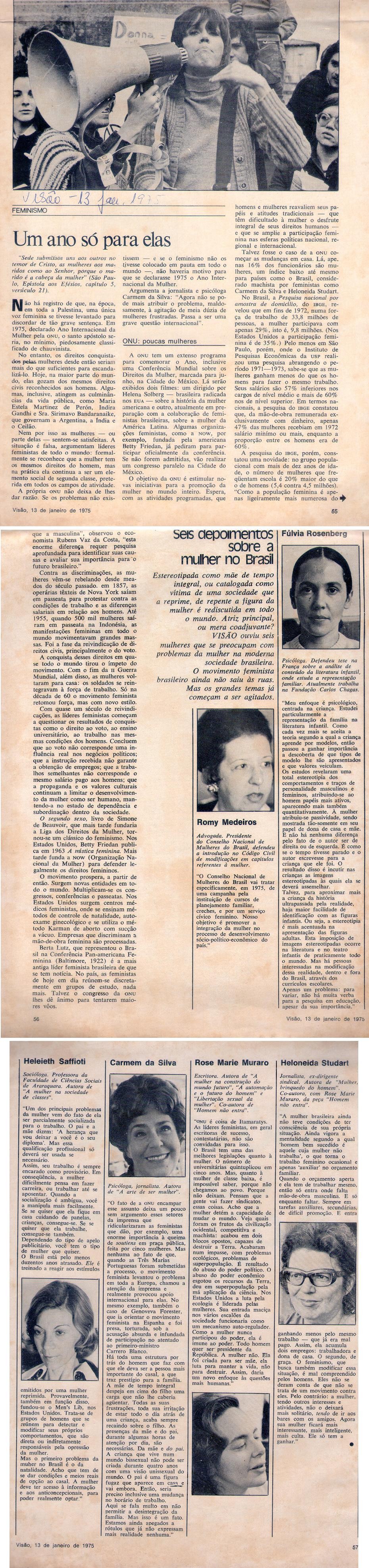 13 de Fevereiro de 1975 - Visão. Um ano só para elas.