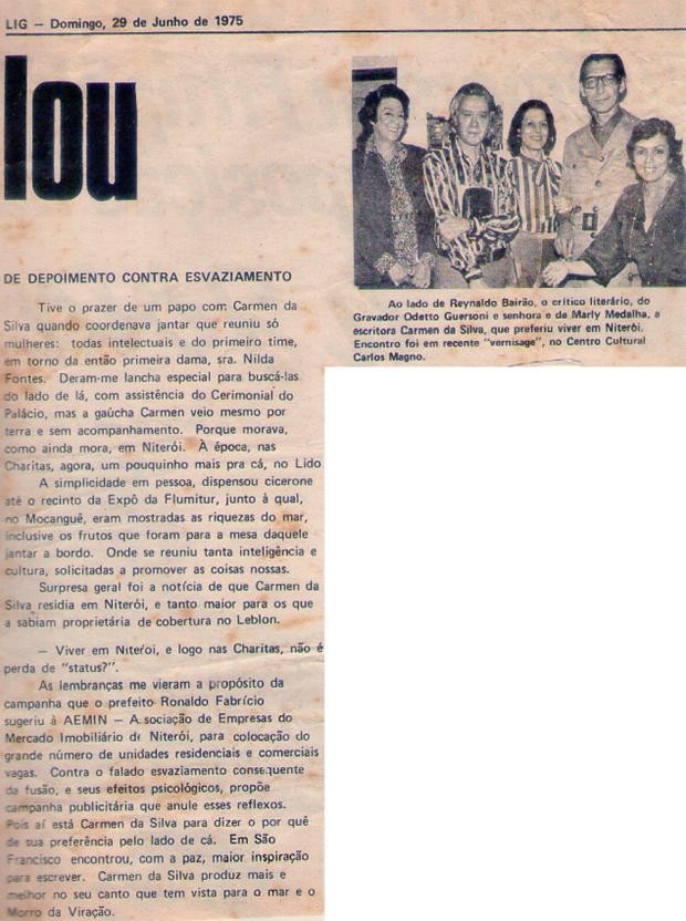 29 de Junho de 1975. De depoimento contra esvaziamento.