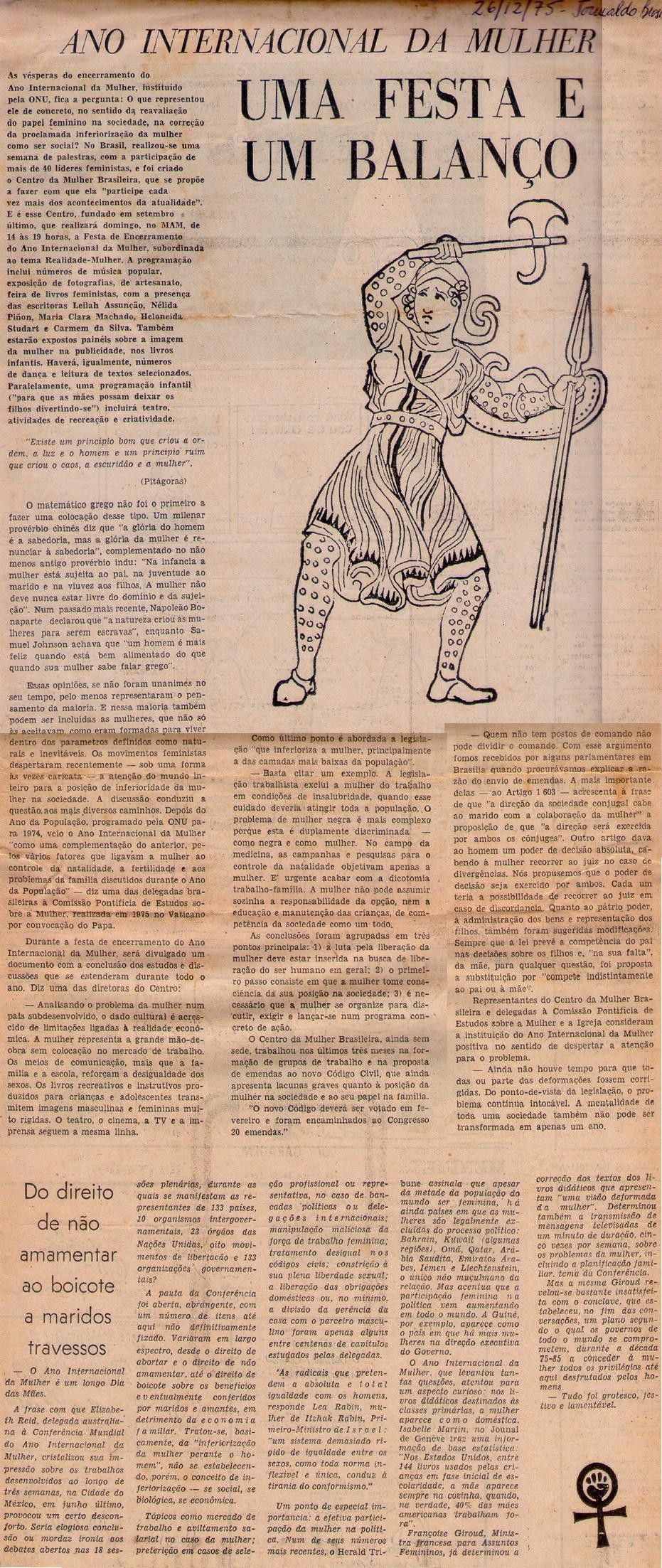 26 de Dezembro de 2975 - Jornal do Brasil. Um festa e um balanço.