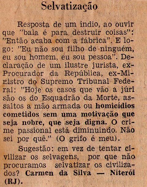1982. Selvatização.