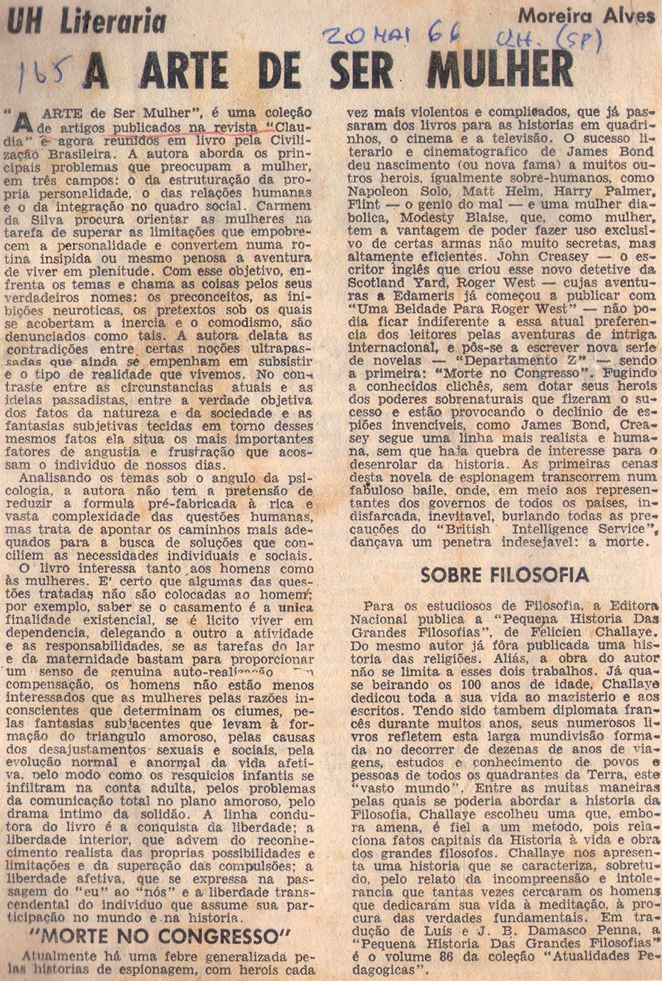 22 de Maio de 1966. A arte de ser mulher.