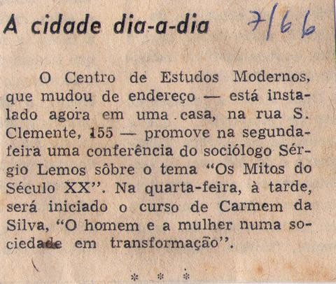 Julho de 1966. A cidade dia-a-dia.
