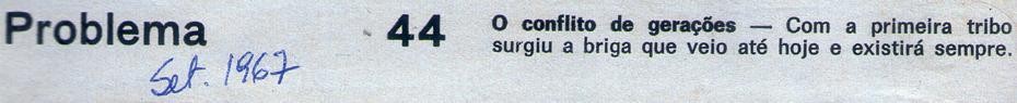 Setembro de 1967. O conflito de gerações.