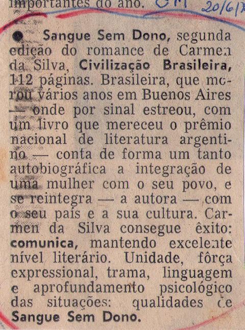 20 de Junho de 1970. Sangue Sem Dono.