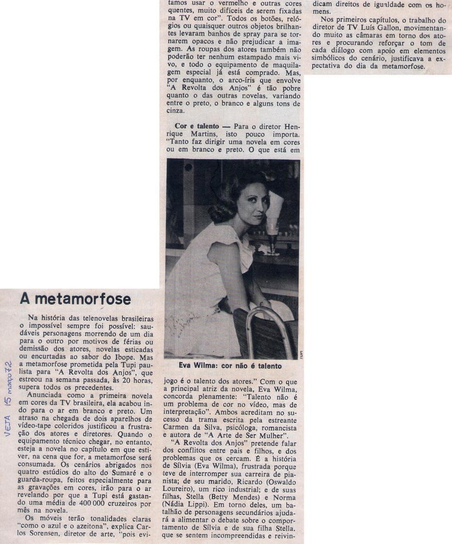 15 de Março de 1972 - Veja. A metamorfose.