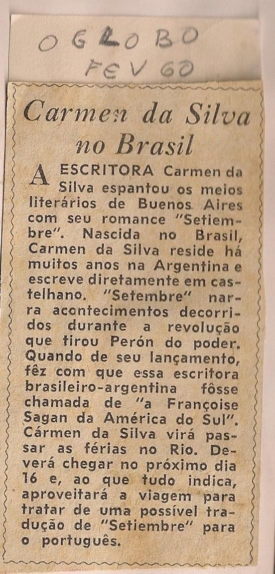 Fevereiro de 1960 - O Globo