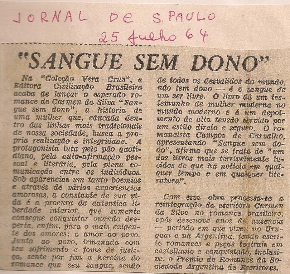 25 de Julho de 1964 - Jornal de São Paulo