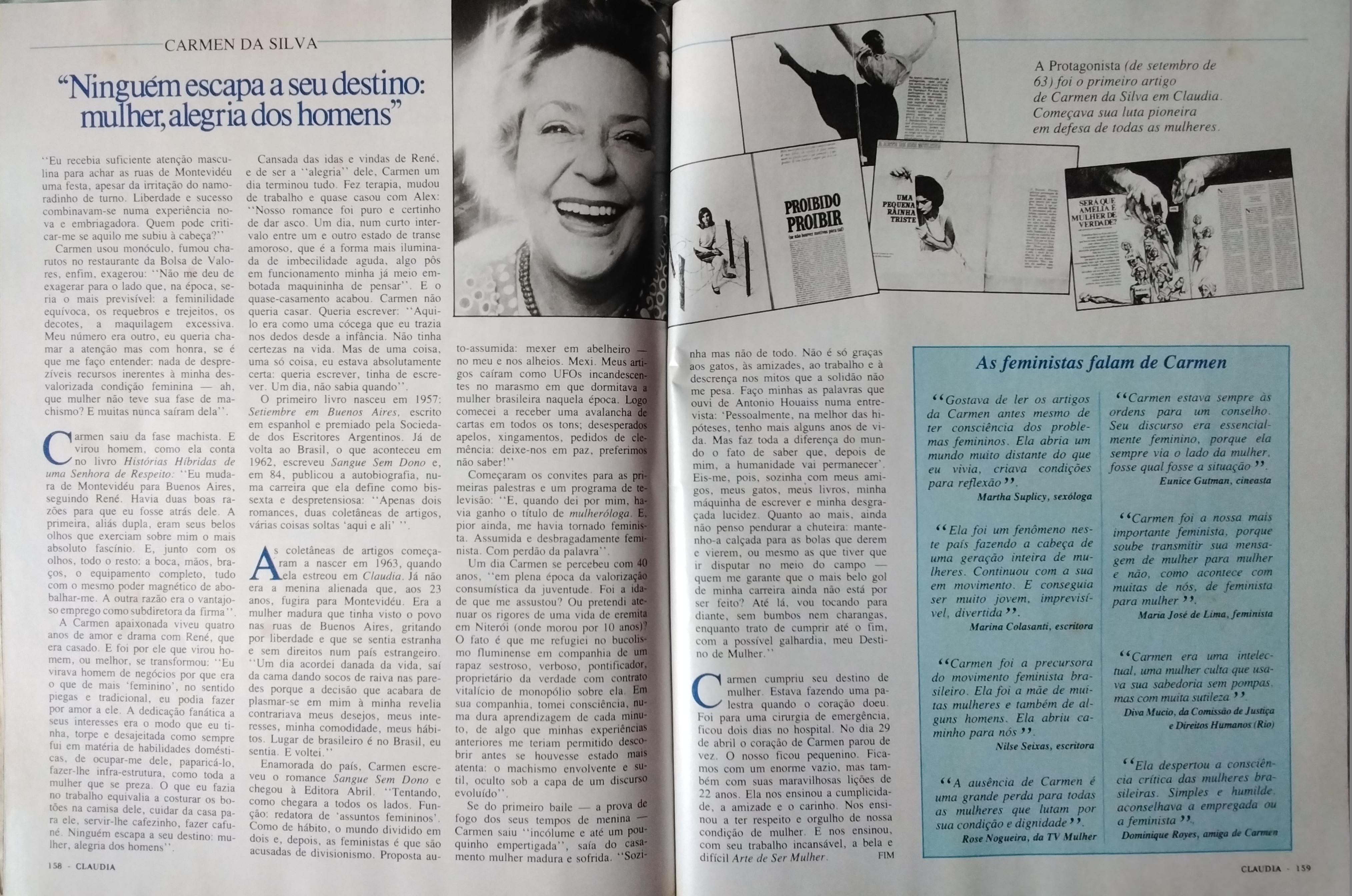 Revista Claudia, nº 285, junho de 1985. Pg. 158 e 159.