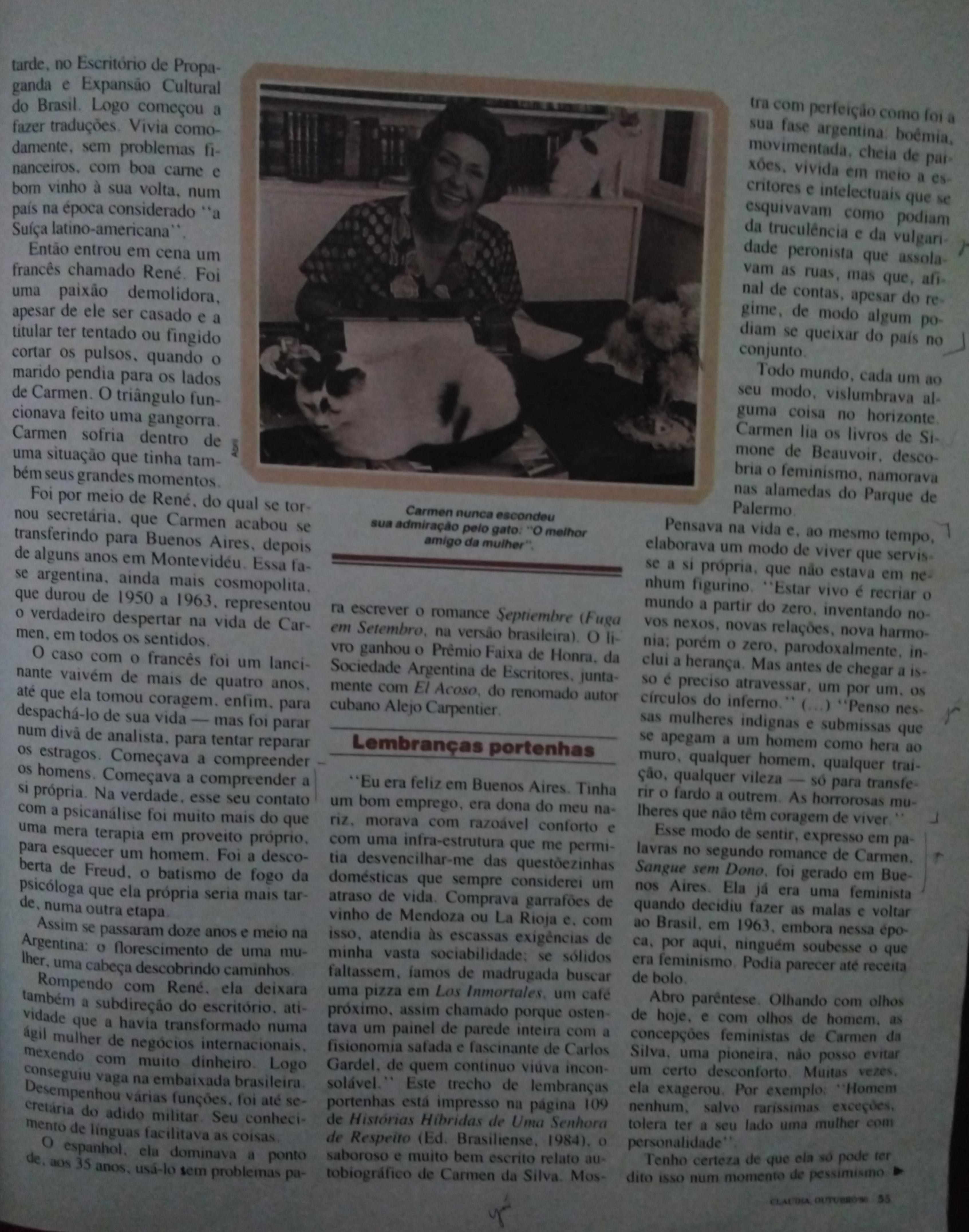 Revista Claudia, nº 349, outubro de 1990. Pg. 55.