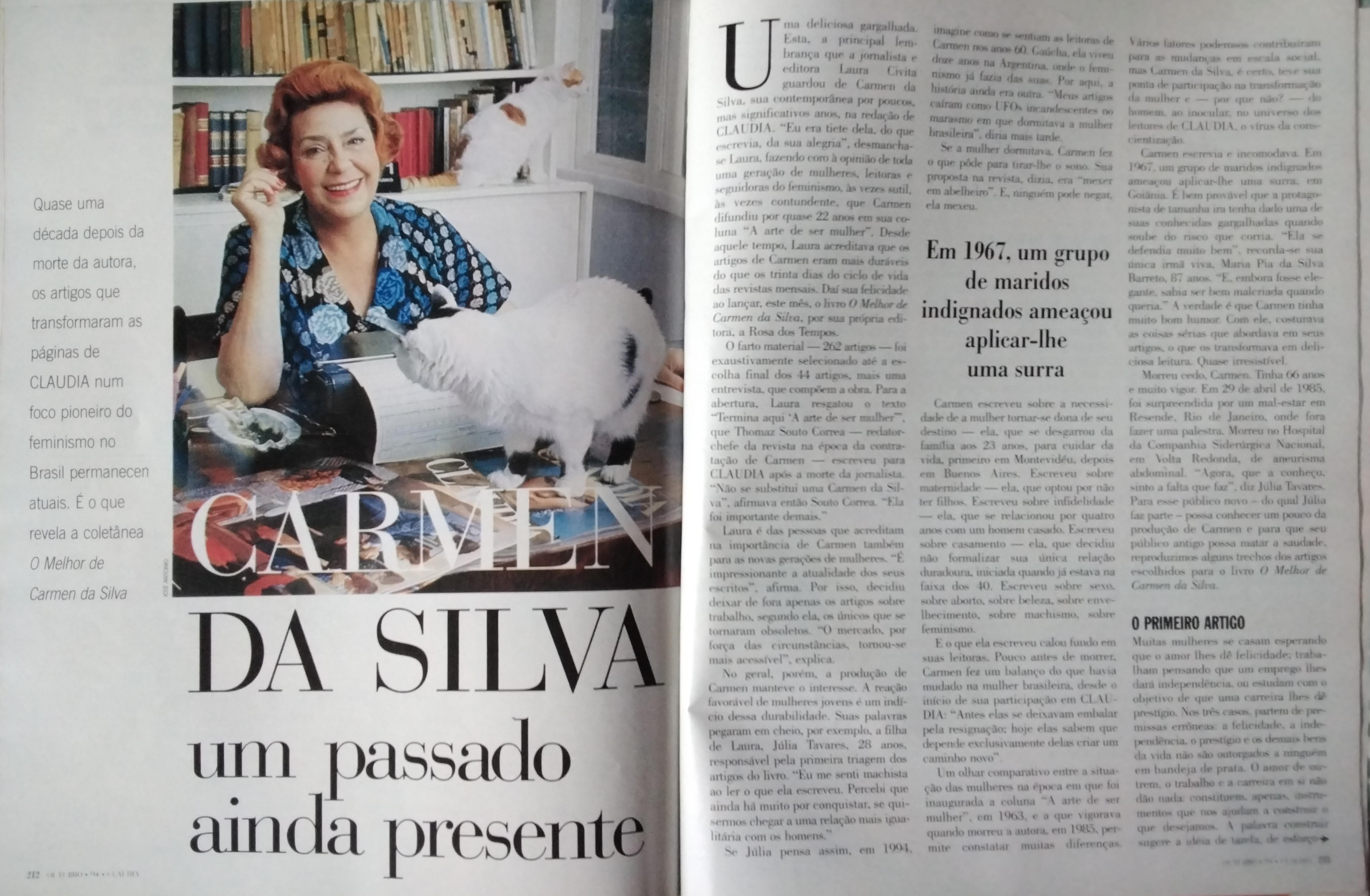 Revista Claudia, nº 397, outubro de 1994. Pg. 212 e 213.
