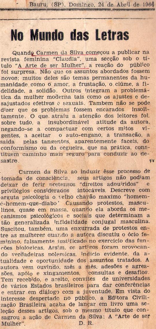 24 de Abril de 1966. No Mundo das Letras.