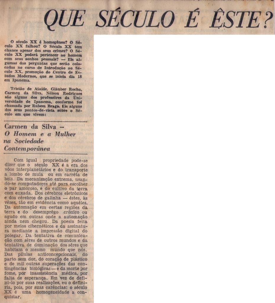 13 de Julho de 1966 - Jornal do Brasil. Que século é êste?
