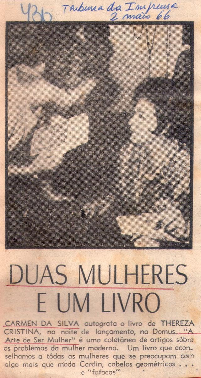 02 de Maio de 1966 - Tribuna da Imprensa. Duas mulheres e um livro.