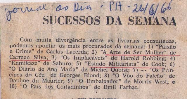 26 de Junho de 1966 - Jornal do Dia. Sucessos da semana.