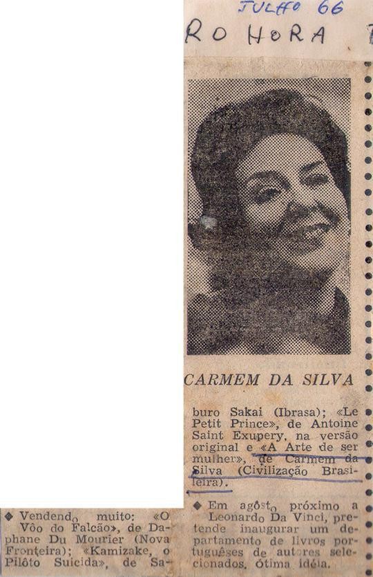 Julho de 1966 - Zero Hora. Carmem da Silva.