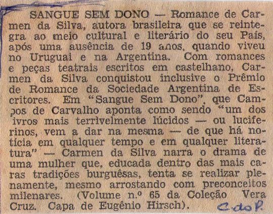 1970 - Correio do Povo. Sangue sem dono.